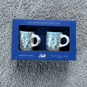 Handcrafted/Hand painted Blue Espresso Mug Set